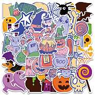Halloween Themed PVC Waterproof Sticker Labels, Self-adhesion, for Suitcase, Skateboard, Refrigerator, Helmet, Mobile Phone Shell, Colorful, 40~80mm, 45pcs/set(HAWE-PW0001-039)
