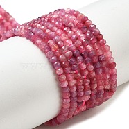 Faceted Rondelle Natural Red Tourmaline Bead Strands, 3x2mm, Hole: 1mm, about 187pcs/strand, 15.5 inch(G-F289-45)