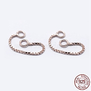 925 Sterling Silver Box chain, Rose Gold, 30x0.8mm, Hole: 1mm(STER-K171-10RG)