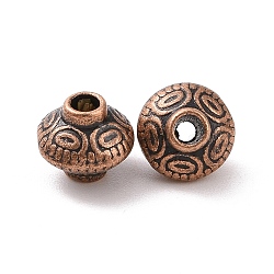 Tibetan Style Spacer Beads, Lead Free & Cadmium Free & Nickel Free, Bicone, Red Copper, 5.4x6.3mm, Hole: 1mm(X-RLF1152Y-NF)