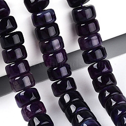 Dyed Natural White Jade Beads Strands, Disc, Heishi Beads, Indigo, 10~10.5x4.5~6.5mm, Hole: 1~1.2mm, about 60~78pcs/strand, 14.57~15.16''(37~38.5cm)(G-T143-17A)
