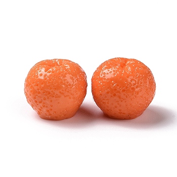 Cute Opaque Resin Decoden Cabochons, Orange, Orange, 14~14.5x12.5mm