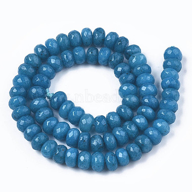 Faceted Rondelle Dyed Natural White Jade Bead Strands(X-G-R343-6x8-02)-2