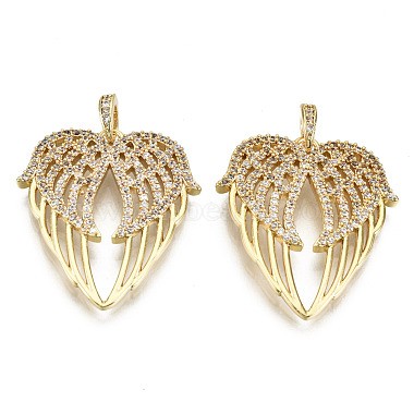 Real 16K Gold Plated Clear Wing Brass+Cubic Zirconia Pendants