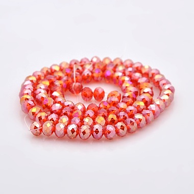 Chapelets de perles en rondelles facettées en verre électrolytique plaqué couleur AB(GLAA-A024D-AB04)-2