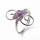 Natural Amethyst Chips with Vortex Finger Ring(RJEW-L082-02P-04)-2