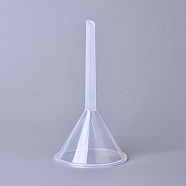 Plastic Funnel Hopper, for Water Bottle Liquid Transfer, Clear, 74x140mm, Mouth: 9mm(AJEW-WH0109-04B)