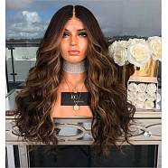 Long Wigs, Womens Sexy Ombre Party Curly Hair, Synthetic Wig, Heat Resistant High Temperature Fiber, Coconut Brown, 25.6 inch(65cm)(OHAR-L010-032)