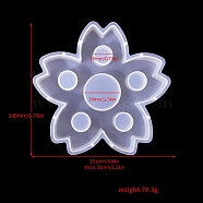 Food-grade Silicone Molds, Candlestick Molds, Gesso Resin Casting Molds, Flower, 14.5x15.1x3.1cm, Inner Diameter: 1.9cm & 39mm(PW-WG0E643-03)