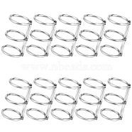 3-Ring Iron Loose Leaf Book Binder Hinged Rings, Platinum, 40x24.5mm(FIND-WH20018-06A-P)