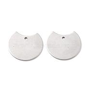 201 Stainless Steel Pendants, Flat Round, Stainless Steel Color, 18x20x0.8mm, Hole: 1.4mm(STAS-K217-99)