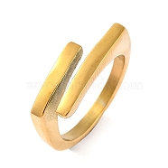 Ion Plating(IP) 304 Stainless Steel Open Cuff Finger Rings for Women, Golden, US Size 7(17.3mm)(RJEW-A414-23B-G)