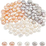 36Pcs 3 Colors Dyed Natural Cultured Freshwater Pearl Beads, Oval, Mixed Color, 10~15x6~10mm, Hole: 0.8mm, 12pcs/color(PEAR-NB0001-74B)