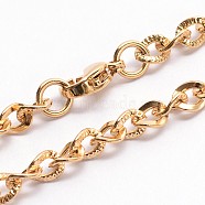 Fashionable 304 Stainless Steel Chain Necklaces, with Lobster Clasps, Golden, 23.6 inch(59.9cm)(NJEW-I060-05A)