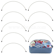 Iron Purse Frame, with Plastic End Cap, for Bags Handbag Accessories, Half Round, Platinum, 9.7x26x0.6cm(FIND-WH0137-48)