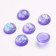 Half Round Resin Imitation Opal Cabochons, Medium Purple, 12mm(X-CRES-D029-16)