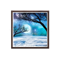 Starry Sky DIY Diamond Painting Kits, with Resin Rhinestones, Diamond Sticky Pen, Tray Plate and Glue Clay, Dark Turquoise, 300x300mm(PW-WG62053-07)