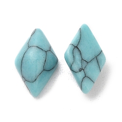 Glass Cabochons, Imitation Turquoise, Rhombus, Turquoise, 8x5x2.5~3mm(GLAA-B012-11A)