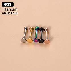 G23 Titanium Round Ball Threadless Labrets, Stainless Steel Color, 6mm, Pin: 1.2mm(WGFD71D-13)