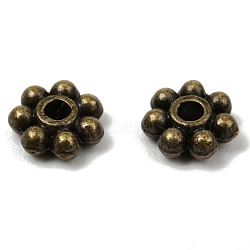 Tibetan Style Alloy Beads Daisy Spacer Beads, Cadmium Free & Lead Free, Flower, Antique Bronze, 6x2mm, Hole: 1.5mm, about 400pcs/100g(X-LF1249Y-01AB-RS)