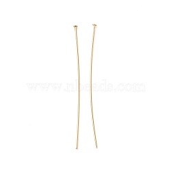 Brass Flat Head Pins, Long-lasting Plated, Cadmium Free & Lead Free, Real 18K Gold Plated, 50mm, Head: 1.8mm, Pin: 0.6mm, 22 Gauge(KK-WH0058-03D-G01)