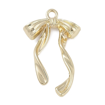 Golden Alloy Pendants, Bowknot, 28x17.5x4.5mm, Hole: 1.8mm