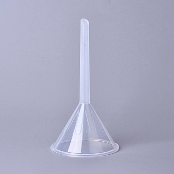 Plastic Funnel Hopper, for Water Bottle Liquid Transfer, Clear, 74x140mm, Mouth: 9mm