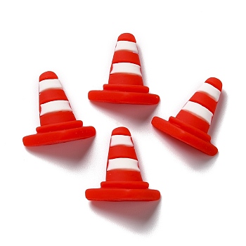 Opaque Resin Cabochons, Traffic Cone, Red, 20x17.5x8mm