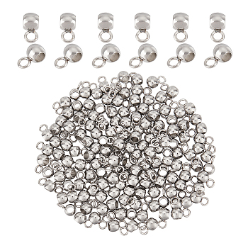 304 Stainless Steel Tube Bails, Loop Bails, Rondelle Bail Beads, Stainless Steel Color, 7x3.5x4mm, Hole: 1.5mm, 150pcs/box