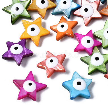 Mixed Color Star Freshwater Shell Beads