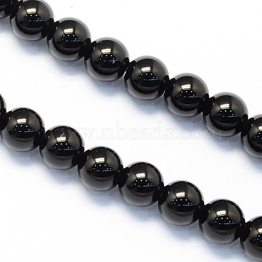 6mm Round Black Agate Beads