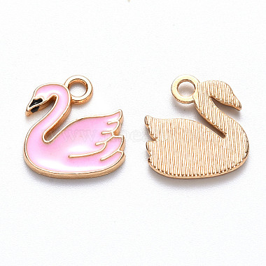 Light Gold Pearl Pink Other Animal Alloy+Enamel Charms