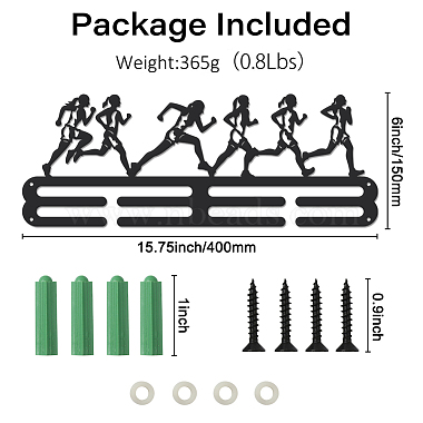 Support mural d'affichage de support de cintre de médaille de fer de thème de sport des femmes(ODIS-WH0021-652)-2