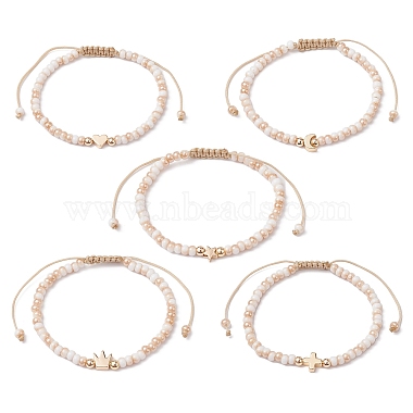 Navajo White Mixed Shapes Glass Bracelets