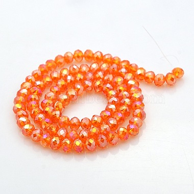AB Color Plated Faceted Rondelle Electroplate Glass Beads Strands(GLAA-A024D-AB10)-2