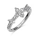 Cross Rhodium Plated 925 Sterling Silver Micro Pave Cubic Zirconia Finger Rings for Women(RJEW-Q816-02P)-1