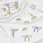 12Pcs 3 Styles Alloy Pendants, Bowknot Charms, Mixed Color, 20~45.5x23~35.6x4~6mm, Hole: 1.5~3mm, 4pcs/style(FIND-LP0005-88)