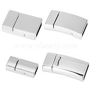 Elite 4 Sets 4 Style Rack Plating Alloy Rectangle Magnetic Clasps, Platinum, 17.5~26x8.5~41.5x5~7mm, Hole: 3~39mm, 1 set/style(FIND-PH0003-57)