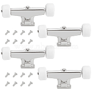 Plastic & Aluminum Alloy Skateboard Bracket Bearing Wheel, with Iron Screws, White, 20pcs/box(AJEW-FG0001-76A)