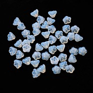 Czech Glass Beads, Imitation Opalite, Flower, Alice Blue, 8.5x6.5mm, Hole: 1mm(X-GLAA-G070-05A-04)