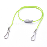 Polyester & Spandex Cord Ropes Eyeglasses Chains, Neck Strap for Eyeglasses, with Plastic Breakaway Clasps, Iron Coil Cord Ends and Keychain Clasp, Green Yellow, 21.34 inch(54.2cm)(AJEW-EH00057-03)