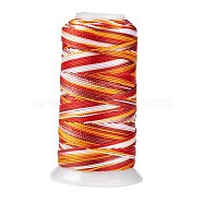 Segment Dyed Round Polyester Sewing Thread, for Hand & Machine Sewing, Tassel Embroidery, Orange, 12-Ply, 0.8mm, about 300m/roll(OCOR-Z001-B-06)