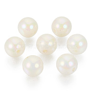 Acrylic Imitation Pearl Beads, AB Color Plated, Round, Creamy White, 15.5x15mm, Hole: 2.5mm(OACR-N010-024A-01)