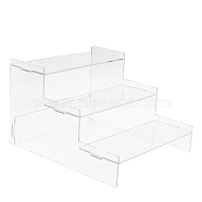 3-Tier Acrylic Action Figure Display Risers, Model Toy Assembled Organizer Holders, for Minifigures, Toys, Collections Display, Clear, Finish Product: 22x24x15cm(ODIS-WH0034-15B)