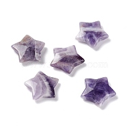 Natural Amethyst Beads, No Hole/Undrilled Beads, Star, 29.5x31~31.5x7~8mm(G-E574-01C)