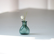 Transparent Miniature Glass Vase Bottles, Micro Landscape Garden Dollhouse Accessories, Photography Props Decorations, Teal, 20x28mm(BOTT-PW0006-10C)
