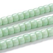 K9 Glass Beads Strands, Imitation Jade Glass Beads, Column, Light Green, 8~8.5x5.5~6mm, Hole: 1.4mm, about 67pcs/Strand, 15.83 inch(40.2cm)(GLAA-K039-C07)