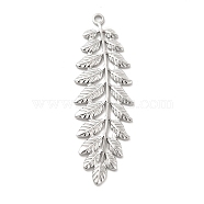 304 Stainless Steel Big Pendants, Ears of Wheat Charm, Stainless Steel Color, 59.5x19x1.5mm, Hole: 2mm(STAS-B032-04P)