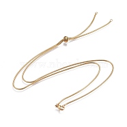 Adjustable 304 Stainless Steel Slider Necklaces, with Snake Chains and Slider Stopper Beads, Golden, 28.3 inch~28.5 inch(71.9~72.3cm)(X-NJEW-L156-004G)