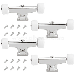 Fingerinspire Plastic & Aluminum Alloy Skateboard Bracket Bearing Wheel, with Iron Screws, White, 20pcs/box(AJEW-FG0001-76A)